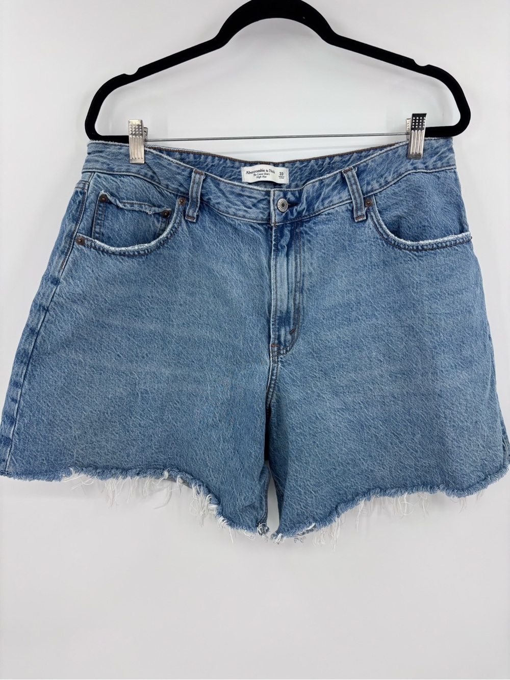 Abercrombie & Fitch Curve Love High Rise Denim Loose Shorts Retro Y2K Size 33